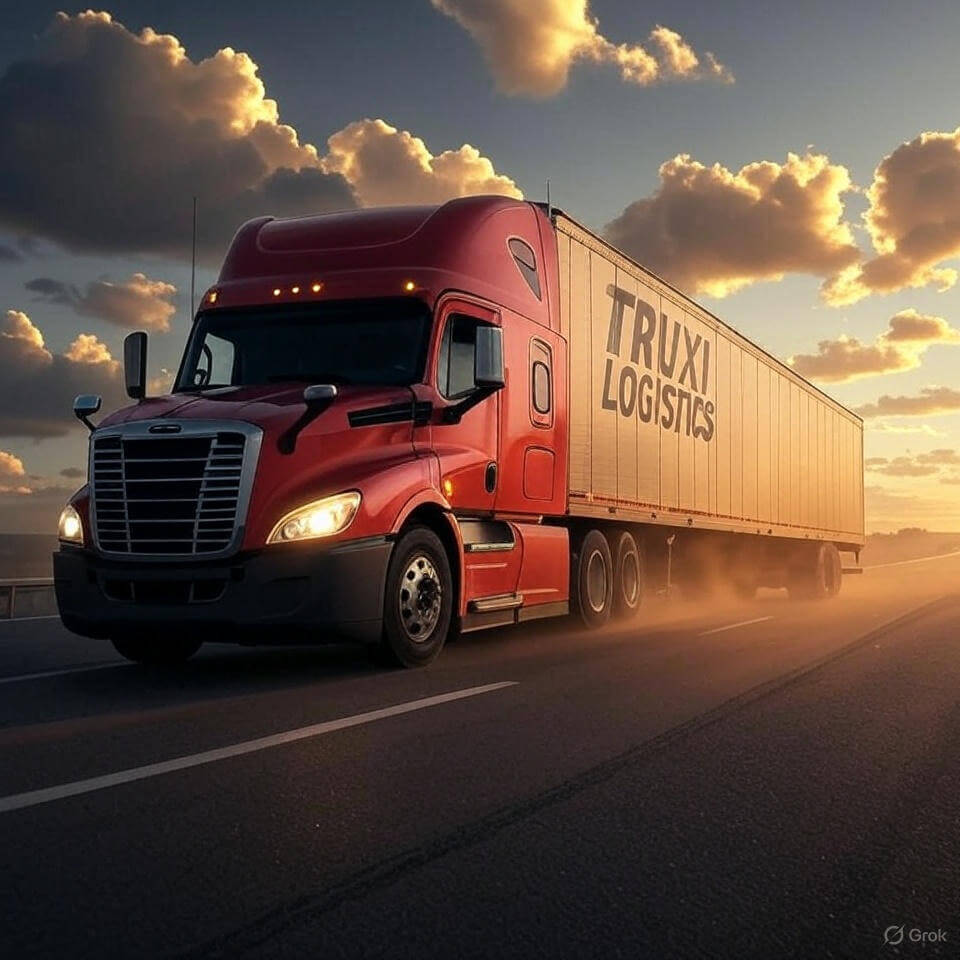 Truxi Logistics truck going with dispatch services